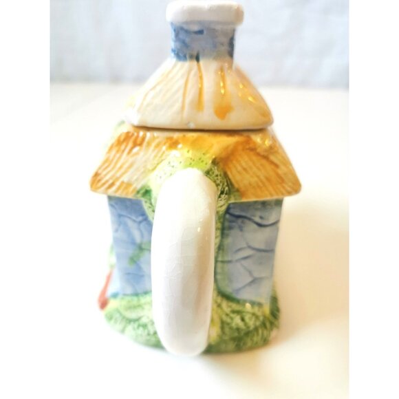 Vintage Cottage Tea Pot Ceramic - Picture 2 of 10